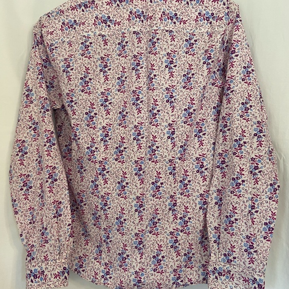 Women's LL bean floral button down long-sleeved shirt~small~white, pink, blue - Picture 7 of 7